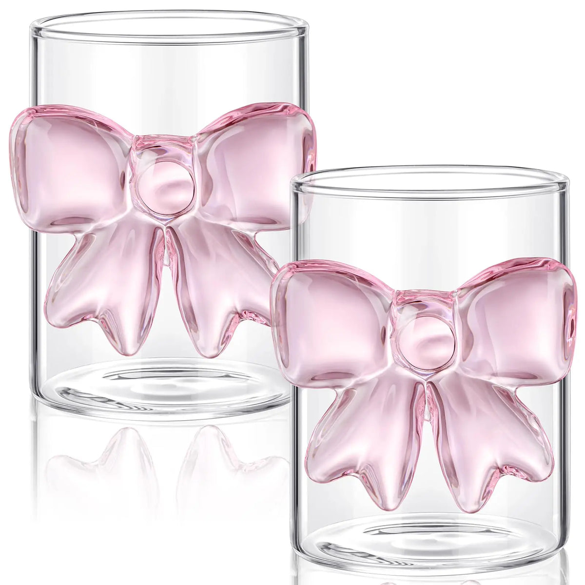 verres champenois transparents rose nœud papillon décoration moderne occasion partie set deux