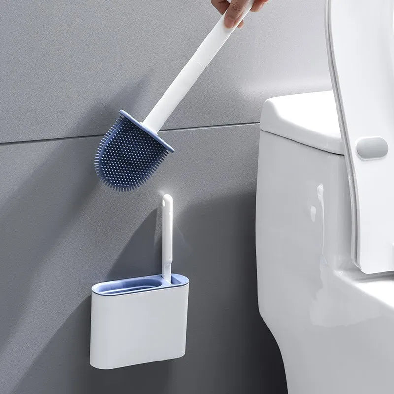 brosse wc moderne adhésif support mural blanc brosse plumeau nettoyage toilettes efficace élégant salle