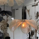 suspension lumineuse tissu blanc translucide moderne salle bain salon restaurant