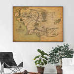 carte murale vintage cartographique toile beige nature morte sans cadre 30x40cm