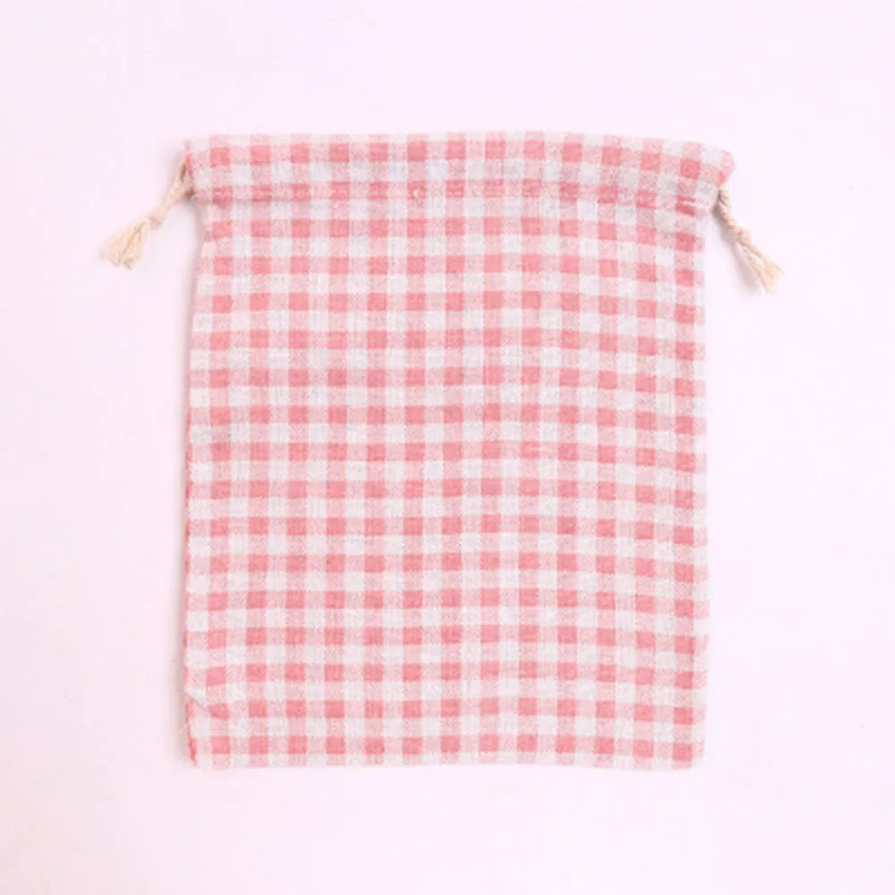 sac rangement coton rose flammes fraises vintage doux portefeuille voyage