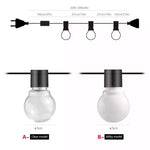 guirlande lumineuse noël blanc boules sphériques moderne clips câble noir 20 ampoules