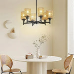 abat jour tressé boho naturel beige luminaire suspendu vintage opalescent