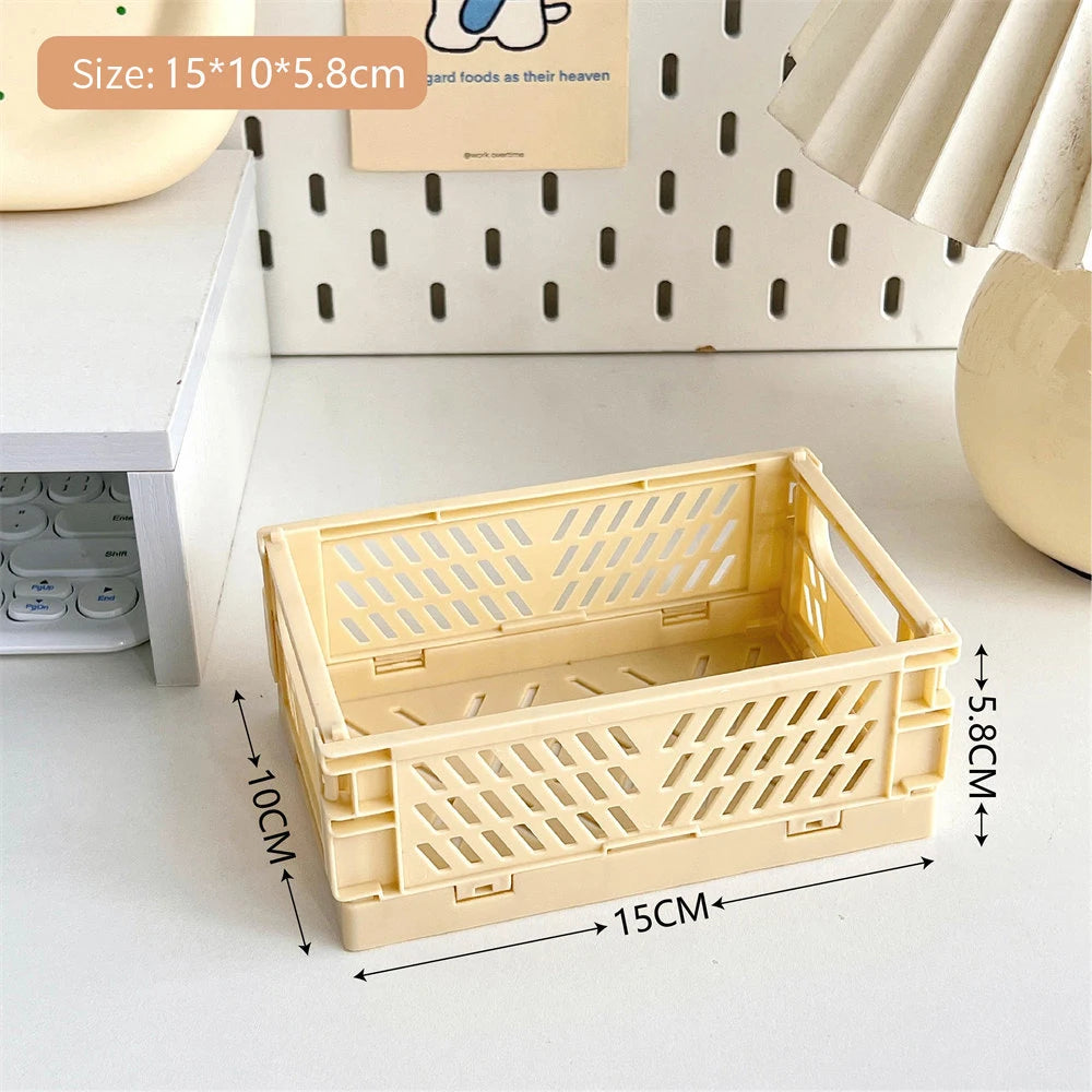 caisse rangement pliante plastique moderne orange jaune gris vert rose violet grille ventilation clips