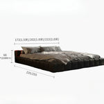 lit cuir noir moderne minimaliste 180cm 200cm chambre master meubles bois