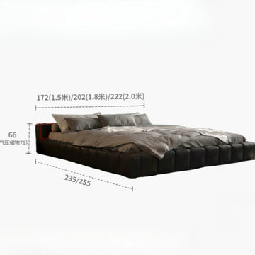 lit cuir noir moderne minimaliste 180cm 200cm chambre master meubles bois
