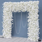 arche décorative mariage fleurs artificielles blanc rose clips chaînes extérieur classique événement anniversaire