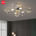 Luminaire suspendu moderne floral branches cristallins télécommande intelligente 3000k 4000k 6500k