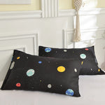 lot deux taies d'oreiller rectangulaires 48x74cm housse coussin décorative motif géométrique moderne