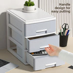 rangement tiroirs multi niveaux couvercle coulissant moderne gris clair blanc matériau métal organisateur