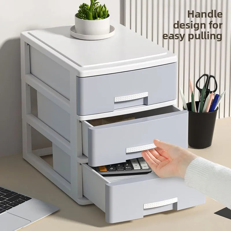 rangement tiroirs multi niveaux couvercle coulissant moderne gris clair blanc matériau métal organisateur