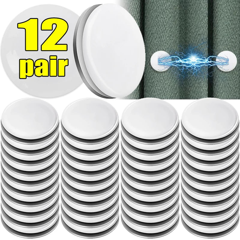 boucles magnétiques adhésives coton modernes poids rideau blanc rondes lisses opaques couple 12 anneaux