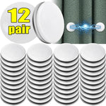boucles magnétiques adhésives coton modernes poids rideau blanc rondes lisses opaques couple 12 anneaux