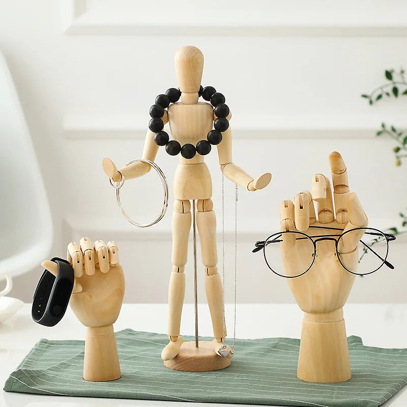 figurines articulées bois décoratives maison artistiques différentes tailles éléments accessoires