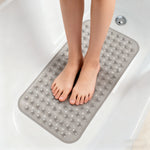 tapis bain antidérapant pvc ventouses trous drainage moderne gris blanc