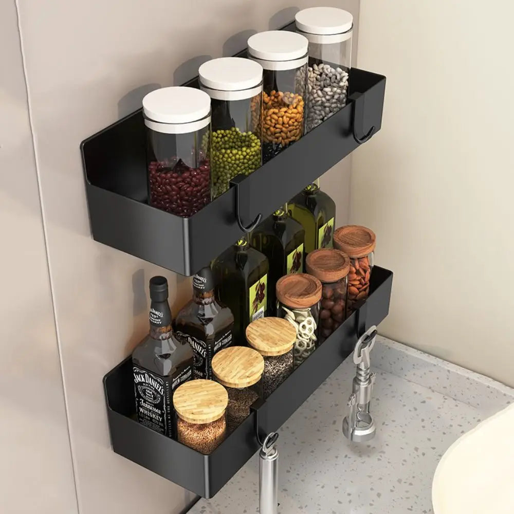 étagères magnétiques réfrigérateur rangement noir blanc modernes sans perçage multifonctionnelABS