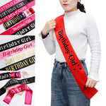 rubans fête anniversaire fille lettres birthday girl rouge violet noir festive