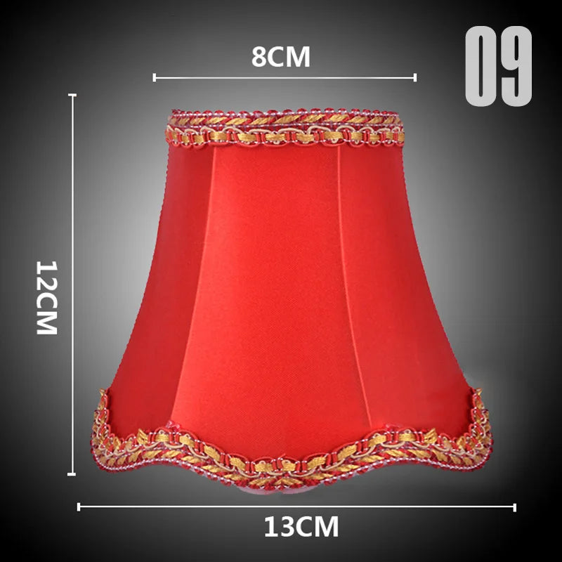 abat jour tissu broderie dorée vert clair rouge beige gris rose pâle classique tassel