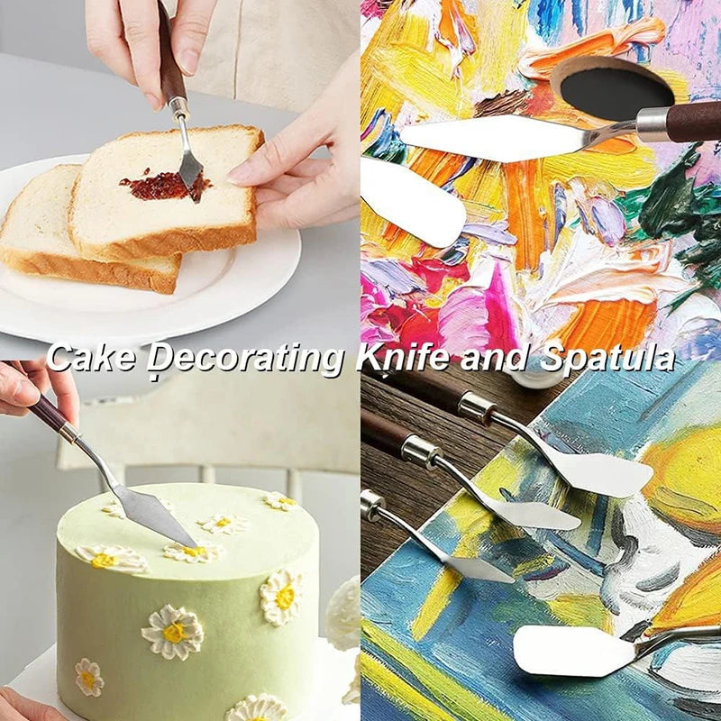 spatules pâtisserie acier inoxydable couteaux palette grattoir gâteau décoration peinture outil cuisine