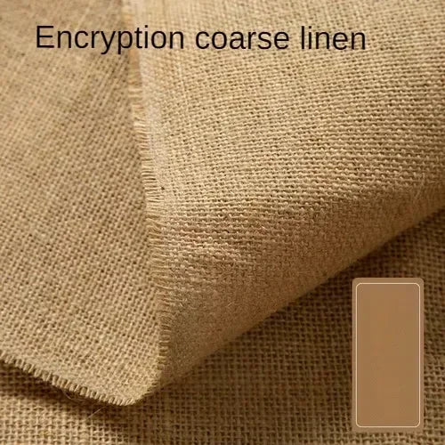 tissu jute toile grossière beige clair foncé rustique résistant bricolage couture nappe bordures