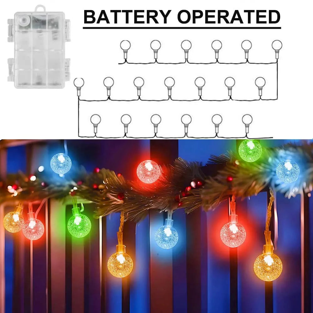 guirlande lumineuse boules translucides blanc chaud multicolore modes télécommande extérieur moderne