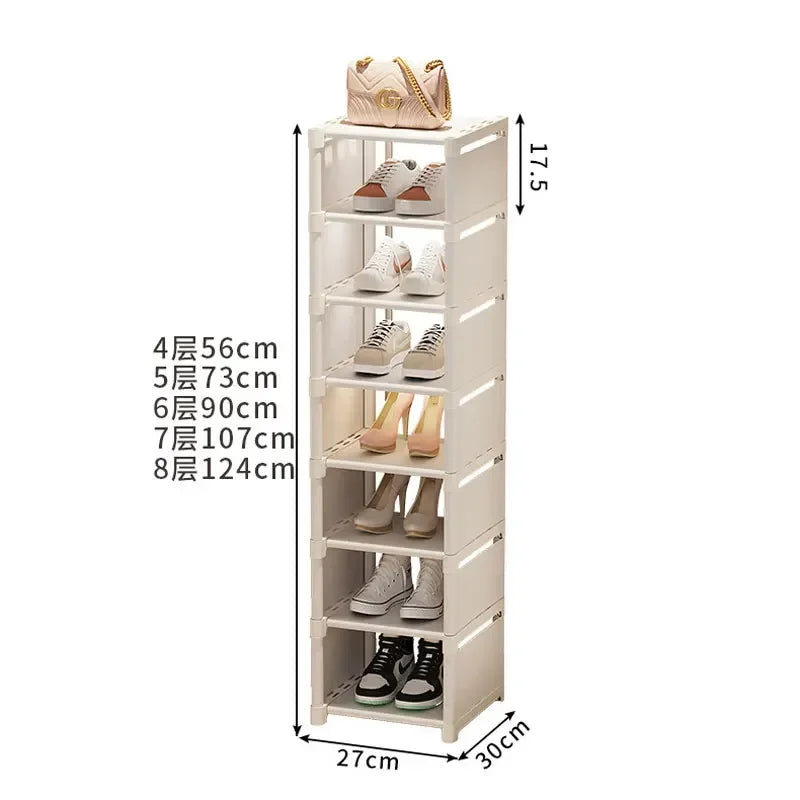 étagère chaussures moderne rangement noir blanc réutilisable simple fixations incluses