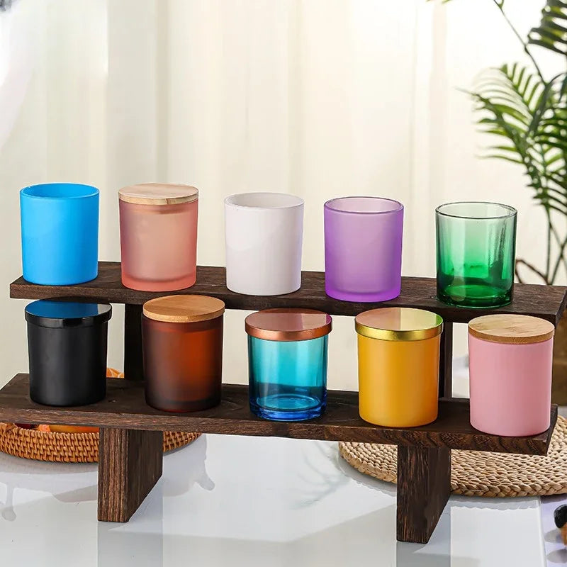pot savon moderne transparent couvercle bambou doré décoration maison épuré