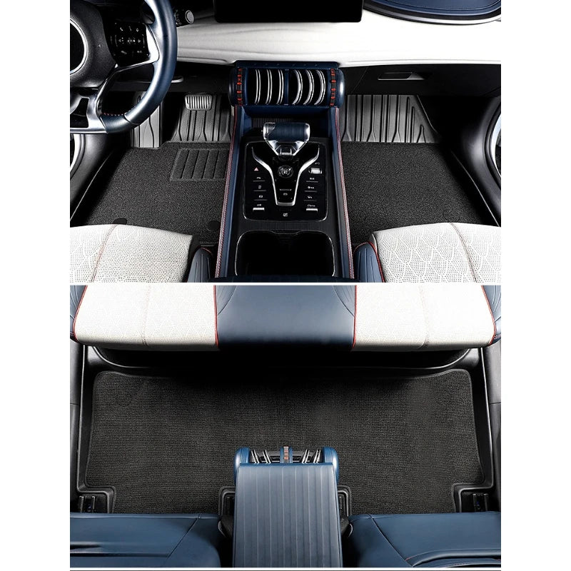tapis sol voiture noir rayures horizontales moderne BYD ATTO3 tapis avant arrière coffre imperméable