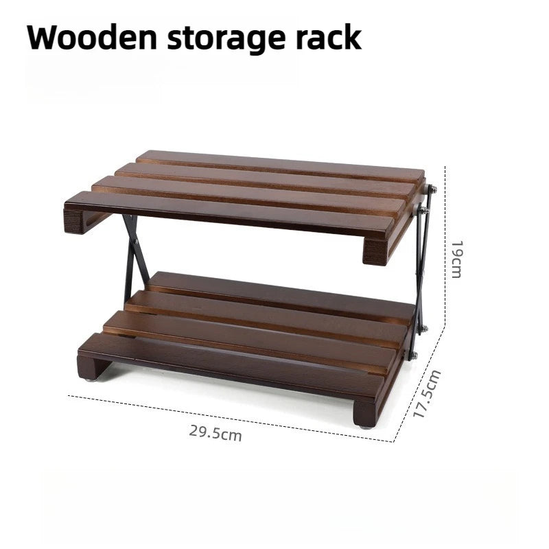 étagère pliable bois brun clair moderne trois niveaux clips fixation multifonctionnelle campingintérieur