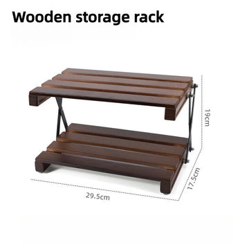étagère pliable bois brun clair moderne trois niveaux clips fixation multifonctionnelle campingintérieur
