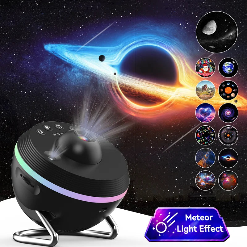 projecteur étoiles nuit led noir moderne 13 effets atmosphère pivotant chambre vacances
