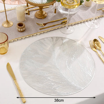 placemat moderne élégant blanc feuilles stylisées dorées résistants chaleur antidérapants accessoire cuisine
