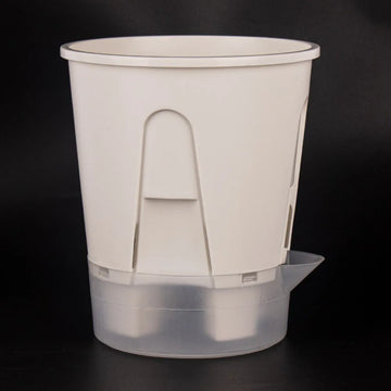 pot plante hydroponique plastique auto arrosage transparent moderne blanc vert beige grand réservoir