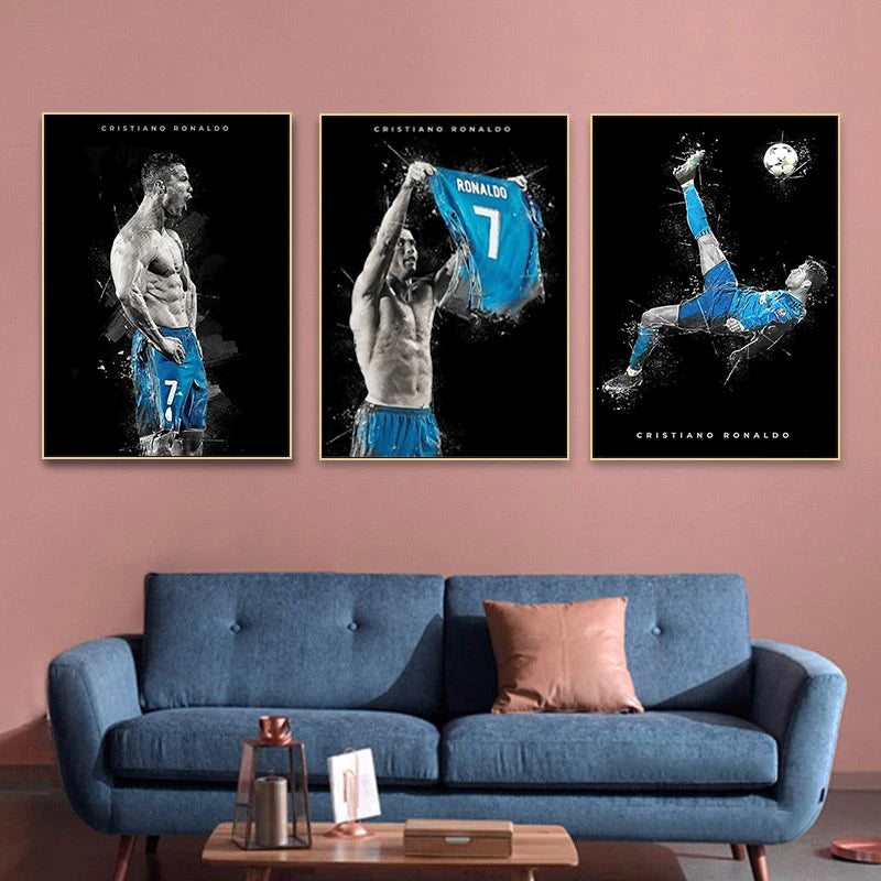 toile d'art moderne abstraite motif sportif bleu blanc noir sans cadre chambre salonPORTE AUXILIARES