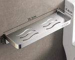 étagère murale moderne étagère métal argenté grille perforations salle bains rangement toilettessupport mural non