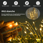 guirlande lumineuse solaire multicolore microleds moderne modes doré extérieur télécommande