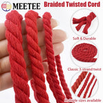 corde tressée rouge coton tissée plusieurs brins sac vêtement accessoire couture diy sac dos