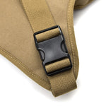sac bandoulière homme toile marron clair utilitaire boucle glissière cahier smartphone lunettesscrição