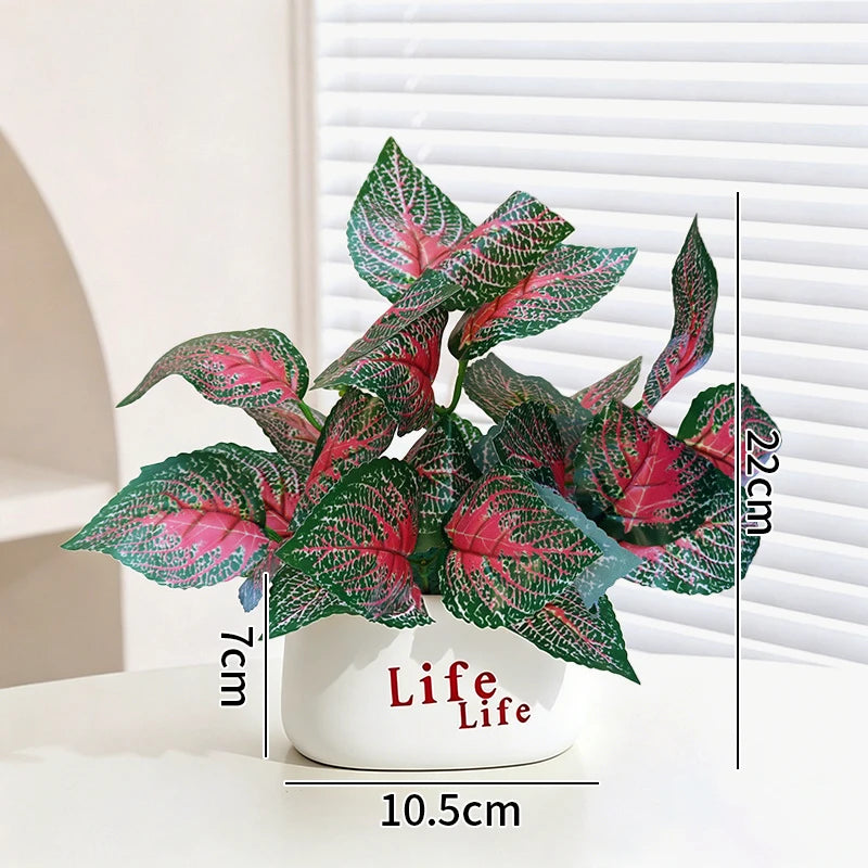 plantes artificielles vertes moderne pots blancs décoration intérieure feuilles variées minimaliste