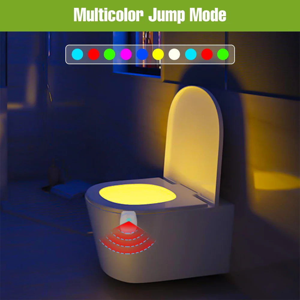 lampe toilette détecteur mouvement blanc moderne adhésif led rgb modes