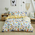 Vue rapprochée du tissu en polyester 100% de la housse de couette