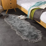 tapis moderne fourrure synthétique douce ovale blanc noir salon chambre