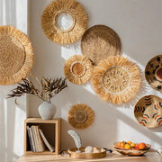 Décoration murale en paille rustique fait main pour salon, canapé et entrée - Ombre Intérieur