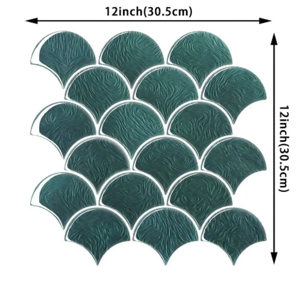 carreaux muraux adhésifs 3d résistants l'eau vert foncé gris rose poisson moderne décoratifrollable