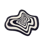 tapis noir blanc rayures moderne salon salle bain imperméable anti dérapant polyester daimwashable