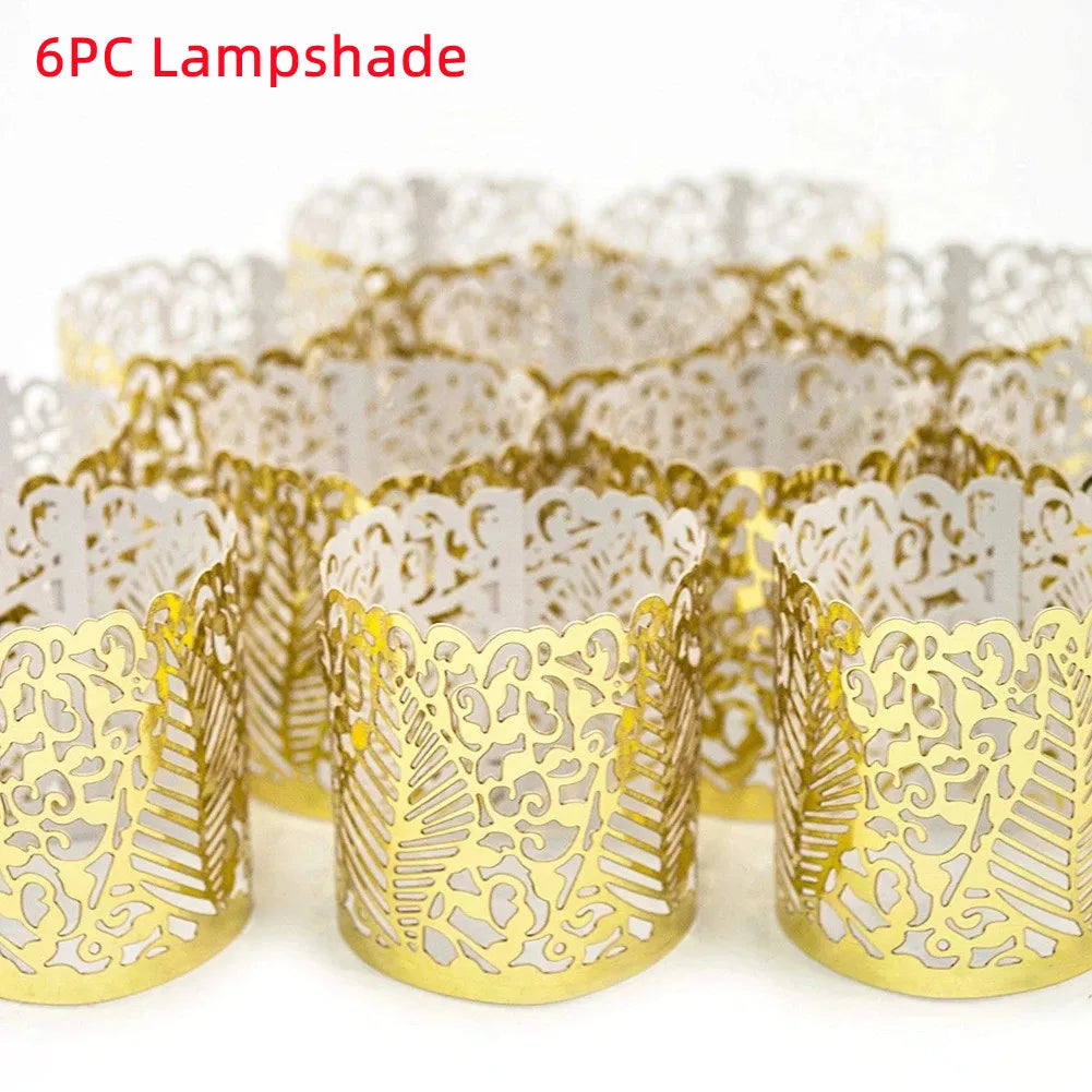 bougies led sans flamme décoration mariage élégantes motifs floraux blanc doré adhésives festivals fêtes