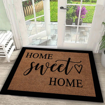 tapis d'entrée marron clair lettrage welcome antibactérie antidérapant moderne 30x50cm 40x60cm