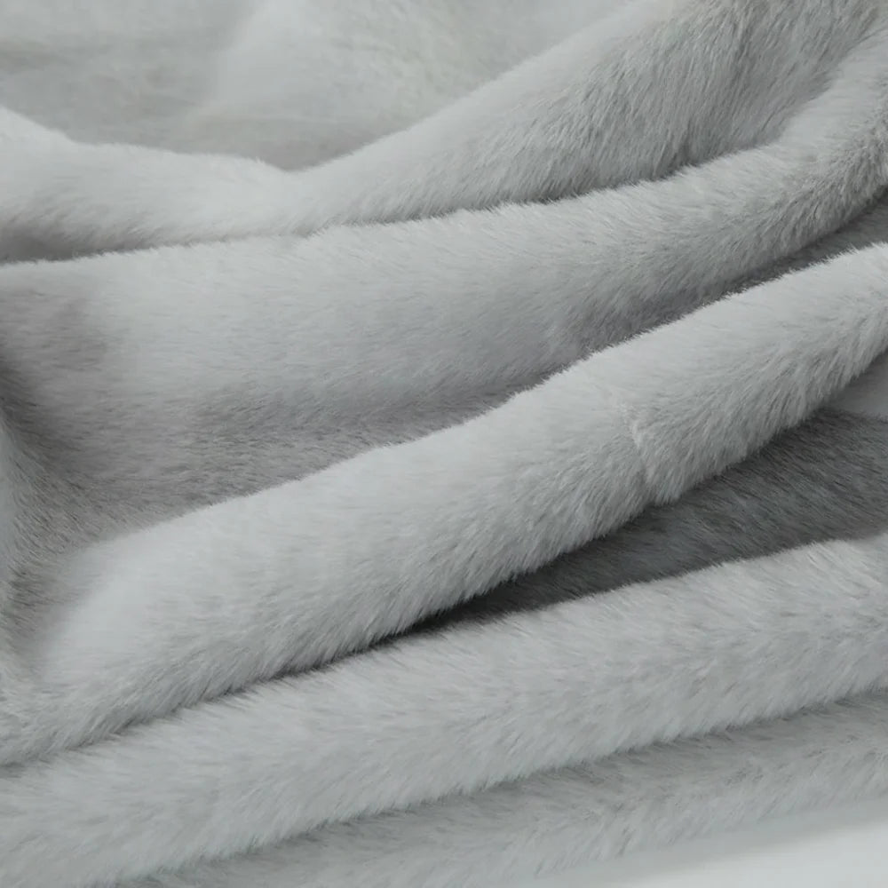 tissu fourrure douce peluche classique 50x50cm bleu marron gris beige rose vert blanc