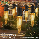 guirlande lumineuse extérieure 110v 220v e12 imperméable décoration jardin mariage led ambré