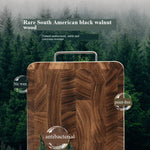 planches découpe bois noyer marron foncé moderne couteau carotte ail romarin poivre chou